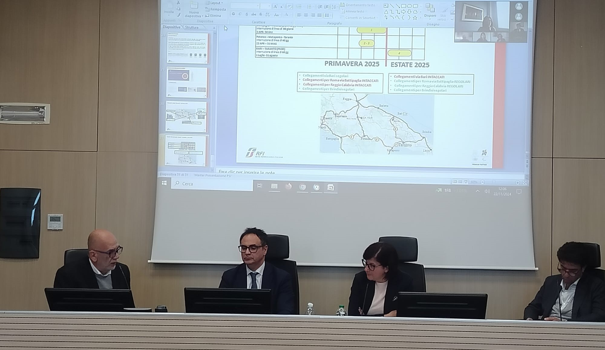 Galleria Trasporti, l’assessore Ciliento ha incontrato RFI e rappresentanti del territorio tarantino per fare il punto sui cantieri ferroviari e la prevista interruzione della linea per Taranto - Diapositiva 6 di 7