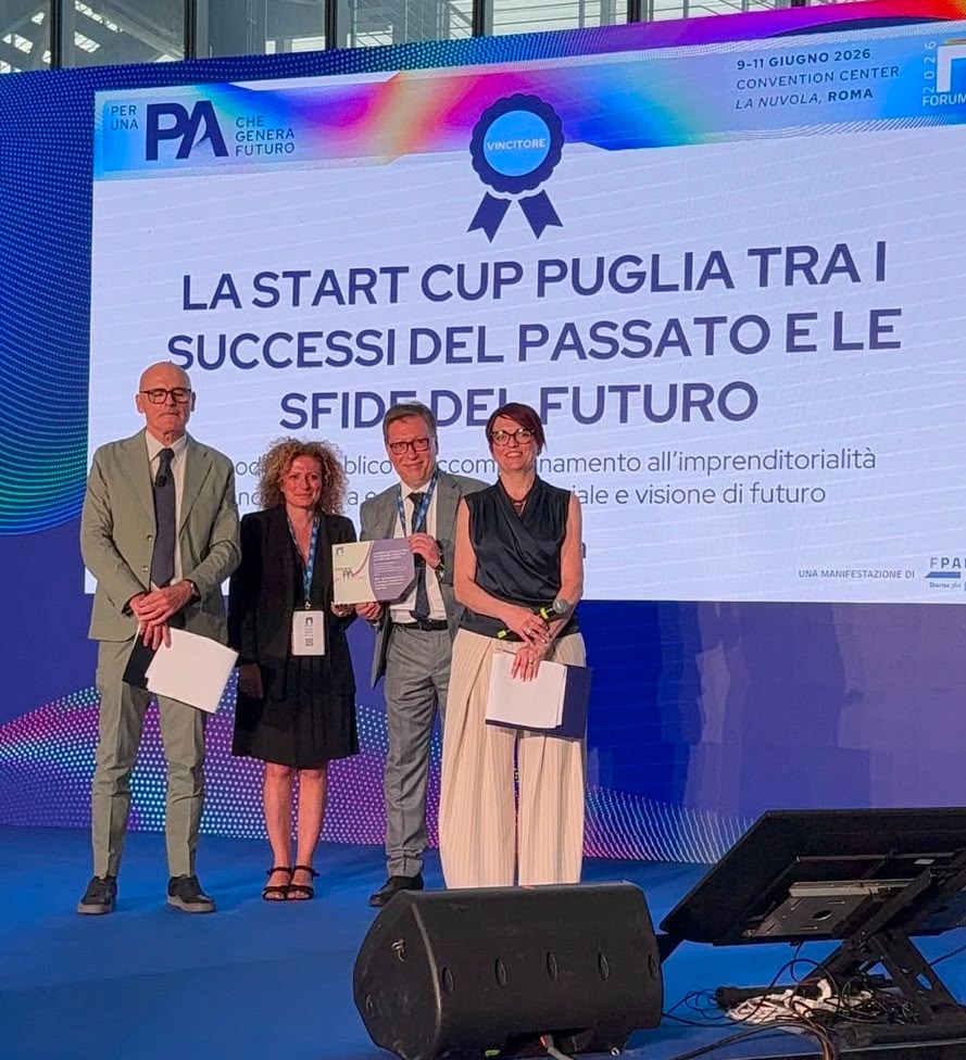 Galleria Start Cup Puglia vince il “Premio PA e Futuro” al Forum PA 2026 - Diapositiva 2 di 2