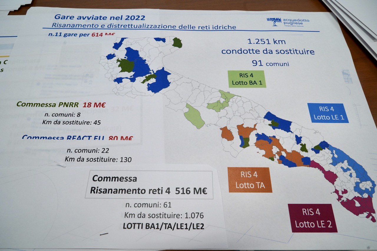 Galleria Autorità Idrica pugliese, sprint su gare e appalti:  nel 2022 cantieri per 1 miliardo di euro - Diapositiva 1 di 9