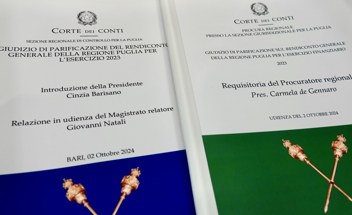 Galleria La Corte dei conti ha parificato il rendiconto della Regione Puglia per l'esercizio 2023 evidenziando un bilancio in equilibrio e una gestione responsabile delle risorse - Diapositiva 6 di 7